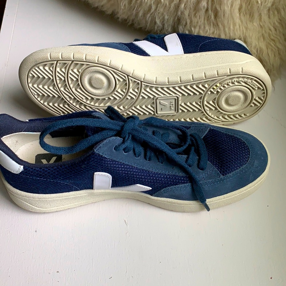 Veja navy tennis shoes
